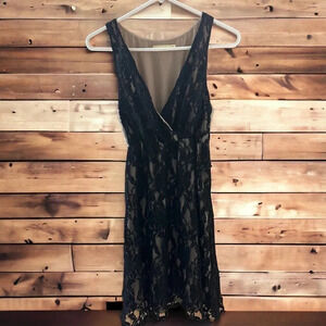 Urban Outfitters Pins and Needles black floral lace overlay dress. Size medium